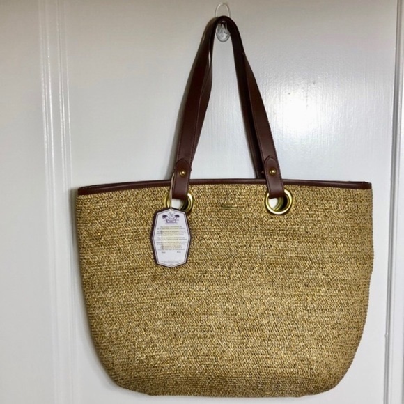 woven tote bags with leather handles